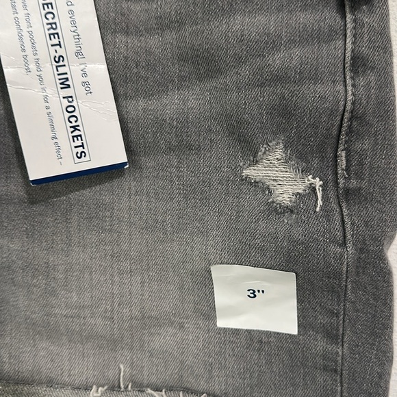 High-Waisted Secret-Smooth Pockets O.G. Plus-Size Gray Cut-Off Jean Shorts - Picture 2 of 5